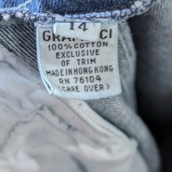 Vintage Gramicci Pleated Baggy Jeans Women's 14 Blue Button Ankle 80s Barrel - Picture 6 of 8